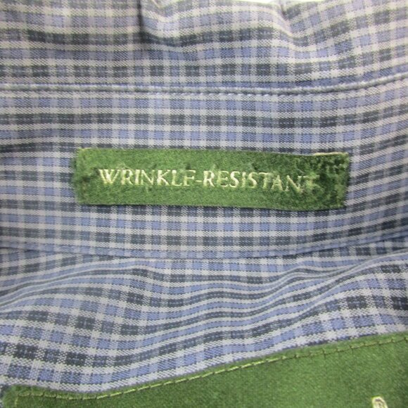 Eddie Bauer Wrinkle Resistant Shirt Mens XL Blue Plaid Classic Fit Button Down - Picture 4 of 9